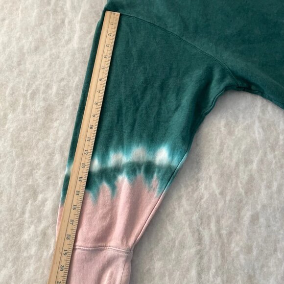 PINK Victoria's Secret Womens Green Tie-Dye Crew Neck Modern Sweatshirt Size XL - Picture 7 of 8